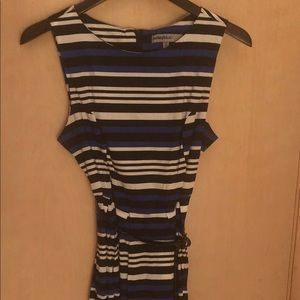 Medium stripe dress with black belt